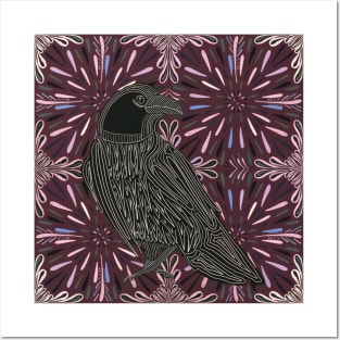 Raven Bird | Decorated Crow | Bird Lovers Gift Posters and Art